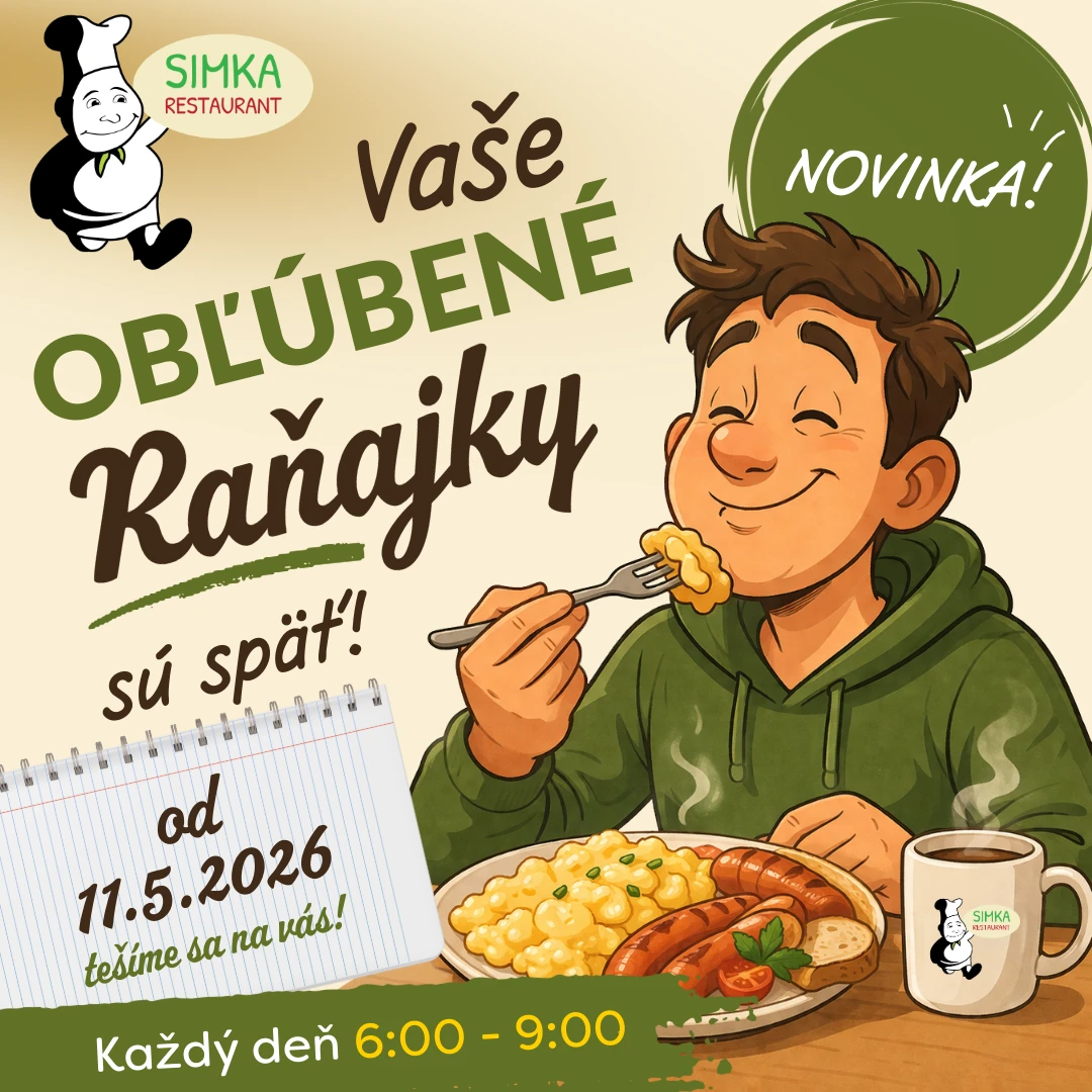 Raňajky v SimKa Restaurant - slovenská verzia